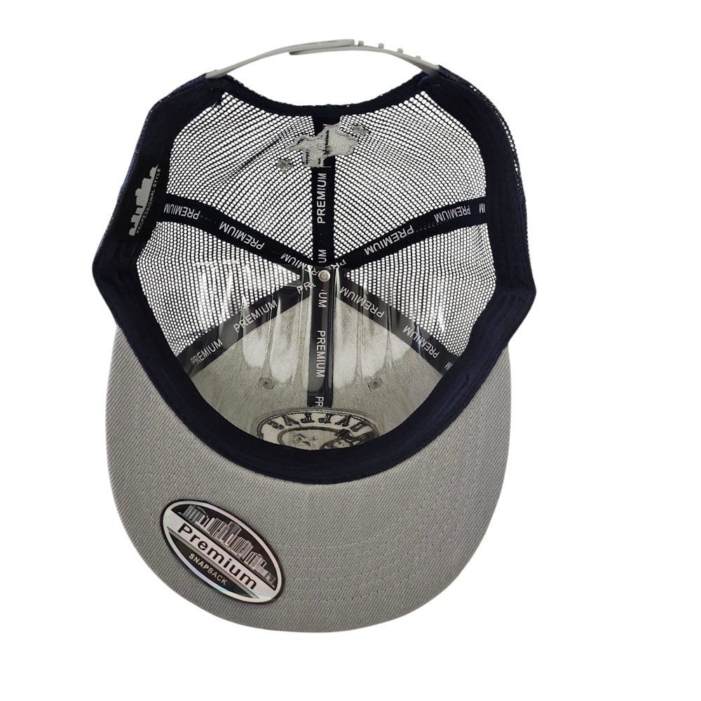 Men'sDallas Snapback Trucker Hat – Blue & Gray Mesh Cap w/ Embroidered Design - Picture 8 of 9